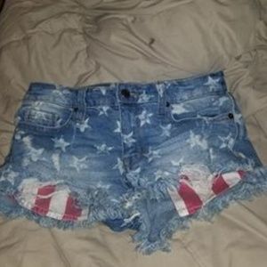 Mossimo denim flag shorts.